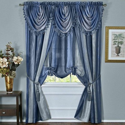 GoodGram Ombre Crushed Satin Sheer Single Window Curtains & Valances