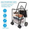 SKONYON Folding Shopping Cart with Swivel Wheels 100 lbs Weight Capacity - 3 of 4