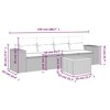 vidaXL Patio Sofa Set with Cushions Outdoor Furniture 5 Piece Poly Rattan - Gray - 3 of 4