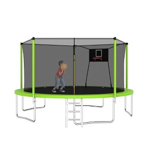Dexmalle 14FT Trampoline ,Sports Fitness Trampolines with Enclosure Net - 1 of 4