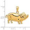 Black Bow Jewelry 14k Yellow Gold 2D Polished Pot Belly Pig Pendant - 4 of 4