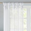 TopComfy Curtain Panels Twisted Tab Voile Sheer Curtain Pair Filtering Semi Transparent Drapes Anti Glare Breathable for Home, White, - 3 of 4