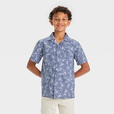 Boys' Short Sleeve Woven Button-Down Shirt - art class™