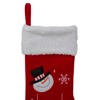 Northlight 19" Red and White Embroidered Snowmen Letter to Santa Christmas Stocking - 3 of 4