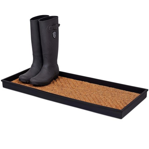 All Weather Boot Tray-Water Resistant Plastic Utility Shoe Mat for Indoor  and Outdoor Use in All Seasons 