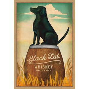 Amanti Art Black Lab Whiskey by Ryan Fowler Framed Canvas Wall Art - 1 of 4