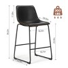 Faux Leather Armless Commercial Counter Height Barstools with Metal Legs and Footrest,Restaurants Kitchen Island with Bucket Seats-Cuddlewood - 4 of 4