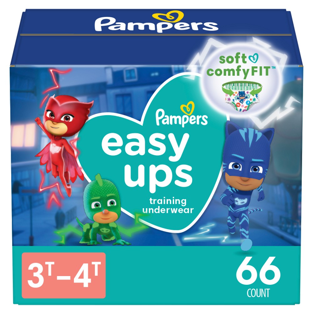 Pampers Easy Ups Boys PJ Masks Training Underwear Super Pack Size 3T4T - 66ct