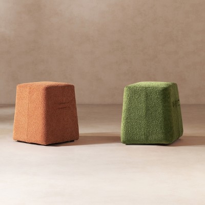 Vynxaria Clyde 14" Tapered Square Upholstered Ottoman ¨C Versatile & Stylish for Any Space
