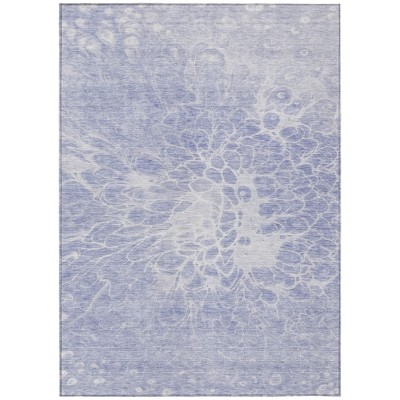 Lavender Ivory And Lilac Abstract Washable Indoor Outdoor Area Rug