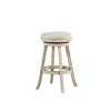 29" Fenton Swivel Barstool Wire Brush Ivory - Boraam: Eco-Friendly Rubberwood, Linen Upholstery, 360° Swivel - 2 of 4