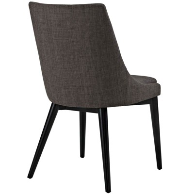 Brown Upholstered Wood Dining Side Chair Set