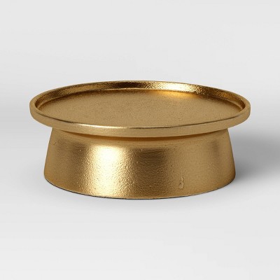 Photo 1 of 2 x 7 Aluminum Pillar Candle Holder Gold - Threshold