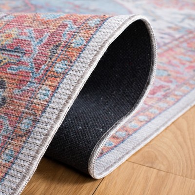 Serapi Elegance Blue/Ivory Hand-Knotted Viscose 6'7" Square Area Rug
