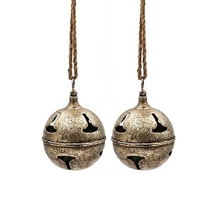 Whisen D6" Bell Hanging Ornament, Decorative Hanging Ball Christmas Tree Ornaments, Set of 2 - Multicolor - 1 of 4
