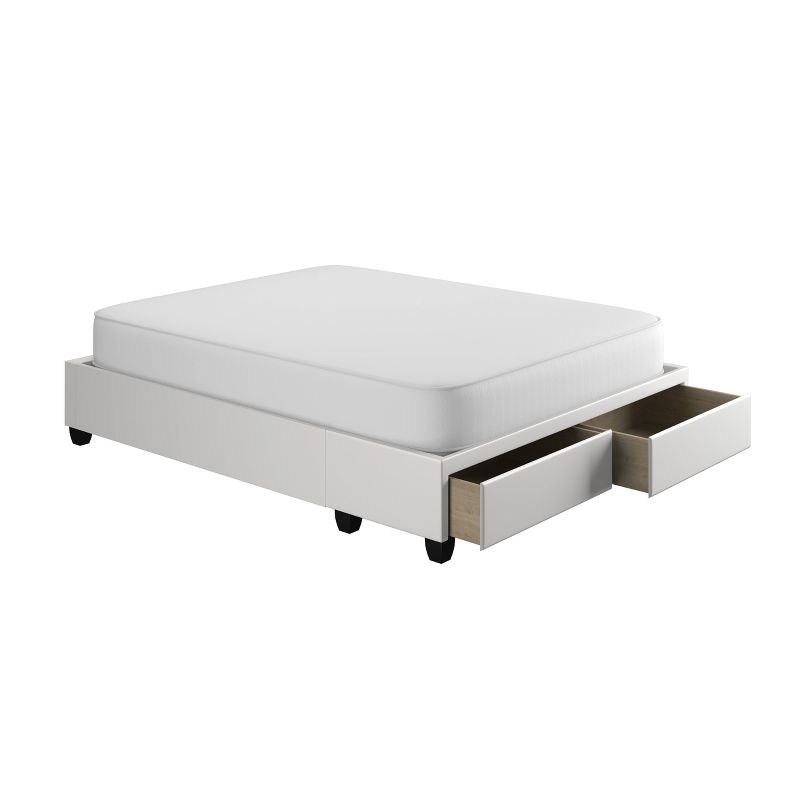 Preston Faux Leather Upholstered Platform Bed Frame with Storage Drawers - Eco Dream, 4 of 11