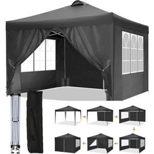 SUGIFT 10 x 10ft Canopy Tent with 4 Removable Sidewalls, Outdoor Party Wedding Gazebo Heavy Duty Tent for Backyard Patio BBQ, Black - 1 of 4