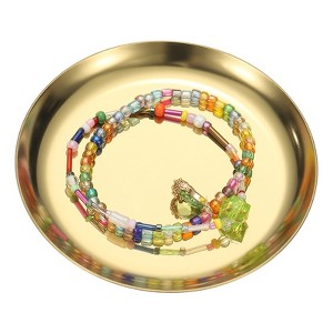 Unique Bargains Stainless Steel Decorative Round Jewelry Serving Trays for Candle Drink - 1 of 4