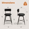 Hyleory 29 Inch PU Leather Upholstered Swivel Kitchen Bar Stool Dining Chairs for Kitchen Counter Island with Footrest Metal Legs (Set of 2) - 2 of 4