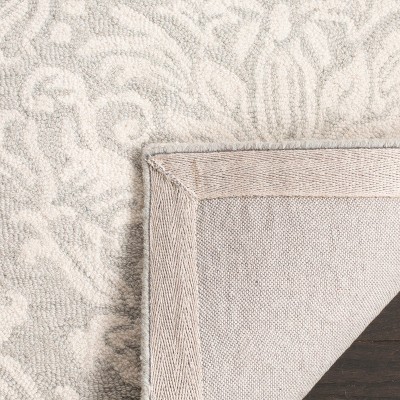 Sage and Ivory Floral Handmade Wool Area Rug 3' x 5'