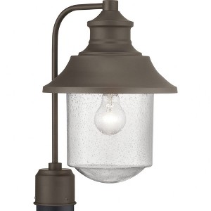 Progress Lighting Weldon 1-Light Outdoor Wall Lantern, Architectural Bronze, Seeded Glass Shade - 1 of 4