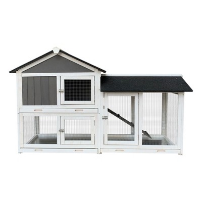 TiramisuBest Furniture Style Dog Crate Side Table on Wheels with Double Doors and Lift Top.Grey,38.58inw x 25.5ind x 27.36inh. with Grey for