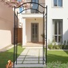 DOMETOUR Black Metal Garden Arch, 3.6ft x 1.47ft x 7.5ft, Climbing Plants Support, Outdoor Garden Arbor - 4 of 4