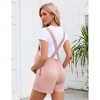 Clearlove Women's Maternity Jumpsuit Short Sleeve Overall Summer Casual Cross Back Crew Neck Control Rompers Loose Strap Overall Shorts - 2 of 4
