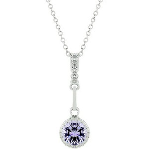 ShineHigh Drop Pendant Necklace – 1.81 Ct Cubic Zirconia in Clear or Lavender with Rhodium-Plated Finish on Adjustable Chain - 1 of 1