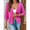Coolmee  Womens Lightweight Summer Cropped Cardigan 3/4 Sleeve Button up Thin Bolero Crochet Knit Shrug Sweater - 2 of 4