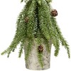 Northlight Icy Pine Mini Christmas Tree with Pine Cones in Faux Birch Wood Pot - 12" - Unlit - image 3 of 4