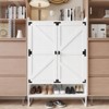 TIRAMISUBEST 6-Tier Shoe Cabinet - Adjustable Wooden Shoe Rack with Doors, Storage Organizer for Entryway, Hallway & Closet, White - 2 of 4