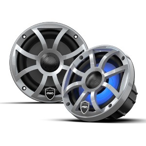 Wet Sounds REVO 6 XS-S V3 - Revolution Series 6.5" RGB LED Marine Coaxial Speakers with Silver XS Grilles, Pair - 1 of 4