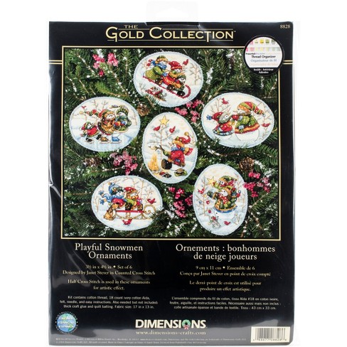 Dimensions Christmas Sayings Ornaments Counted Cross Stitch Kit, Up to 4, Set of 6