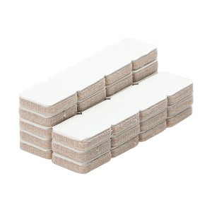 Unique Bargains Furniture Square Self-Stick Non-Slip Anti-Scratch Felt Protector Pads Khaki 0.75" x 0.75" 32 Pcs - 1 of 4