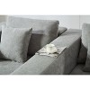 Pull-Out L-Shaped Sectional Sofas with Chaise Storage and Toss Pillows, Convertible Sleeper Couch in Dark Gray, Light Gray, or Beige - 2 of 2