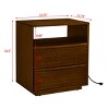 Mid Century Modern Nightstand with USB Ports, Charging Station, Louver Drawer Design and Open Shelf for Bedroom or Living Room-Maison Boucle - 4 of 4
