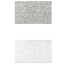 Unique Bargains Microfiber Geometric Soft Washable Non-Slip Floor Mats for Bathroom 2 Pcs - 1 of 4