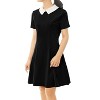 Allegra K Women's Contrast Doll Collar Short Sleeves Mini Flare Dress - 2 of 4