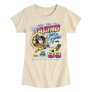 Girls' Star Wars This Is Podracing Anakin Skywalker Fitted Short Sleeve Graphic T-Shirt - Birch - Large - 1 of 4
