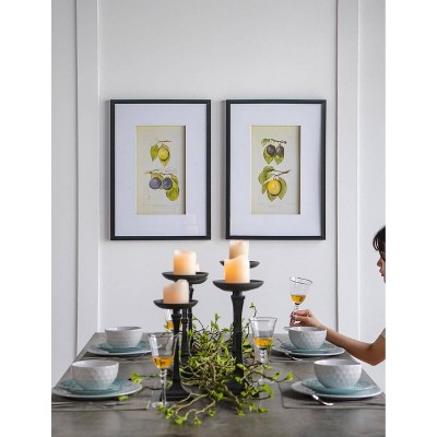 Set of 2 Black Framed Botanical Fruit Wall Art
