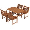 Outsunny Outdoor Patio Dining Set, 4 Seater Wood Dining Table and Chairs for Backyard, Conservatory, Garden, Poolside, Deck, Teak - 4 of 4