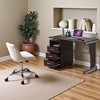 Brown Wood Desk With Storage And 3 Drawers, Office Table With Steel Frame Design - 3 of 4