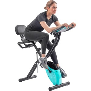 SEVOBAL Home Gyms Folding Exercise Bike with 16-Level Resistance Arm Bands Adjustable Backrest for Indoor Workouts, Green, 25"*19.7"*47.6" - 1 of 4