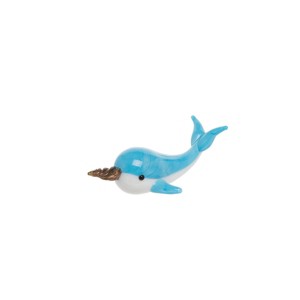 Beachcombers Mini Turquoise Glass Narwhal Figure Figurine Glass Art Home Decor Beach Coastal Ocean Sea Life 3.15 X 1.02 X 1.02 - 1 of 2