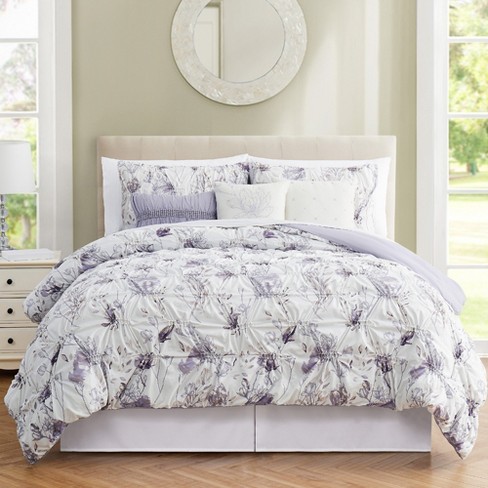 Modern Threads 6 Piece Print With Ruching Comforter Sets Magnolia. : Target