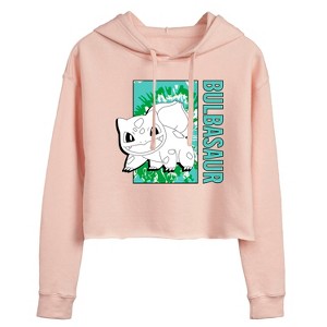 Women's - Pokémon - Tie Dye Bulbasaur Cropped Graphic Hoodie - 1 of 3