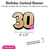Big Dot of Happiness 30th Birthday Garland Banner Adult Black and Gold Birthday Backdrop 30 Feet of Cord 15 Double Sided Paper Number Age 30 Shapes - 4 of 4
