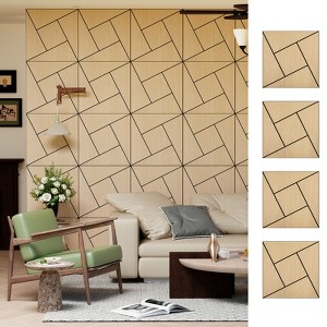 UNISOAR Wood Acoustic Wall Panels-Self-Adhesive 3D Wood Slat Wall Panel-Sound Absorbing Panels for Noise Reducing-Feature Wall Decor for Home & Office - 1 of 4