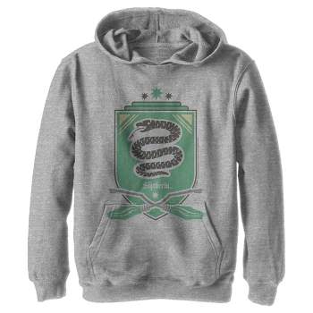 Men\'s Harry Potter Slytherin Logo Target Dark Over : Pull Badge Hoodie